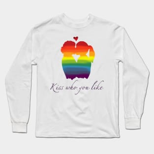 Kiss Who You Like Rainbow Girls Long Sleeve T-Shirt